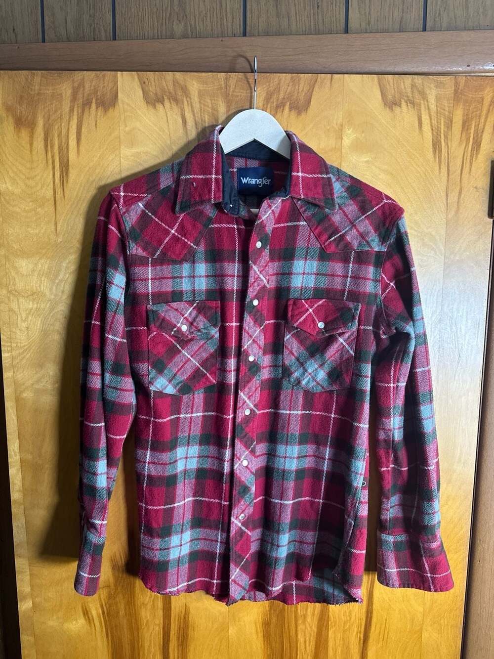 Wrangler Western Long Sleeve Plaid Flannel Snap Shirt